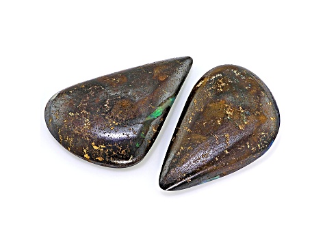 Australian Boulder Opal 16x11mm Free-Form Cabochon Set of 2 7.03ctw