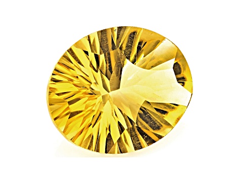 Citrine 12x10mm Oval Concave Cut 3.8ct