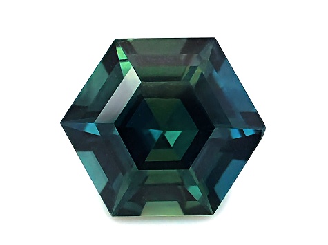 Greenish Blue Sapphire Unheated 9.55x8.45mm Hexagon 2.91ct