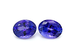 Tanzanite 13.0x10.1mm Oval Matched Pair 14.22ctw