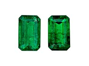 Brazilian Emerald 5x3mm Emerald Cut Matched Pair 0.52ctw