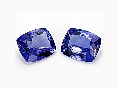 Tanzanite 11x9mm Cushion Matched Pair 7.75ct