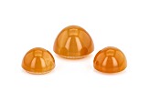Fire Opal Cat's Eye Round Matched Set of 3 3.24ctw