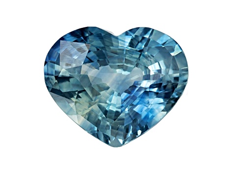 Greenish Blue Sapphire Loose Gemstone 9.2x7.7mm Heart Shape 2.29ct