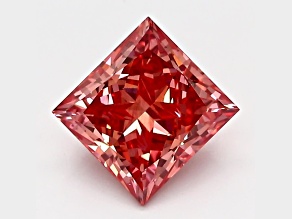 1.46ct Vivid Pink Princess Cut Lab-Grown Diamond VS2 Clarity IGI Certified