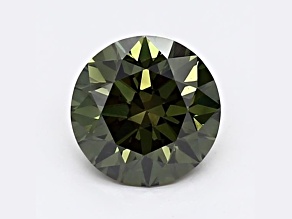 1.17ct Dark Green Round Lab-Grown Diamond SI1 Clarity IGI Certified