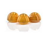 Fire Opal Cat's Eye 6.5mm Round Matched Set of 3 3.43ctw