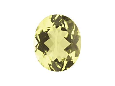 Lemon Quartz 10x8mm Oval Checkerboard 2.60ct