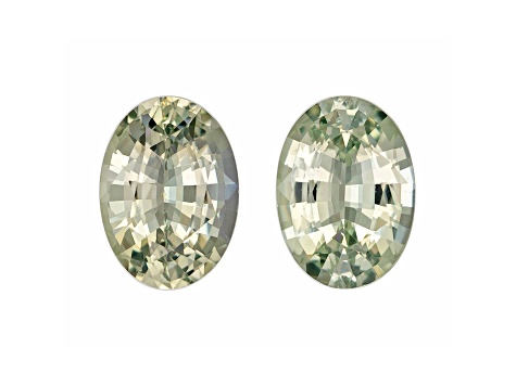 Green Sapphire Unheated 7x5mm Oval Matched Pair 1.89ctw