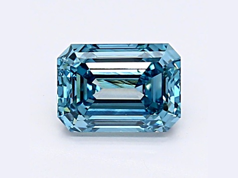 1.10ct Blue Emerald Cut Lab-Grown Diamond SI1 Clarity IGI Certified