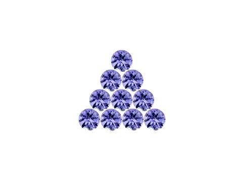 Tanzanite 5mm Round Set of 10 4.50ctw