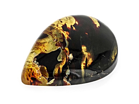 Sumatran Amber 37.5x25.5mm Pear Shape Cabochon 20.92ct