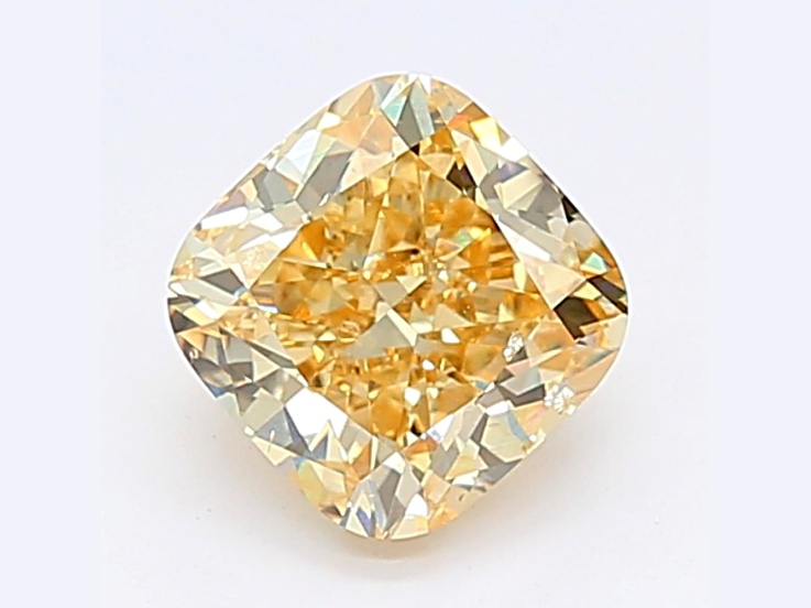 1.54ct Intense Yellow Cushion Lab-Grown Diamond SI1 Clarity