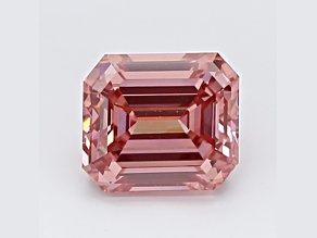 1.26ct Intense Pink Emerald Cut Lab-Grown Diamond SI1 Clarity IGI Certified