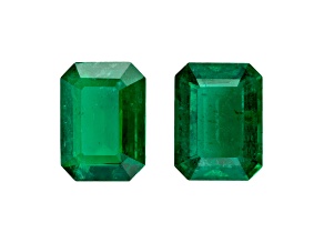 Zambian Emerald 8x5.9mm Emerald Cut Matched Pair 2.31ctw
