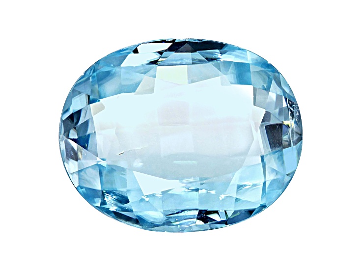 Blue Zircon 10x8mm Oval Checkerboard Cut 2.64ct - 18SNCA Blue Zircon 10x8mm Oval Checkerboard Cut 2.64ct - 18SNCA