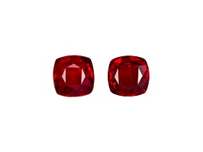 Ruby 6mm Cushion Matched Pair 2.62ctw