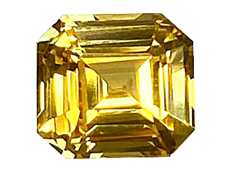 Yellow Sapphire Loose Gemstone Unheated 7x6.4mm Emerald Cut 2.05ct