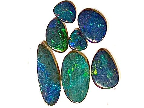 Opal on Ironstone Free-Form Doublet Set of 7 6.50ctw