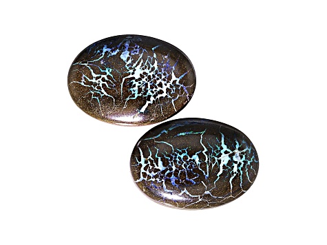 Australian Boulder Opal 25x18mm Oval Cabochon Set of 2 48.3ctw