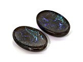 Australian Boulder Opal 25x18mm Oval Cabochon Set of 2 48.3ctw