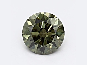 1.02ct Dark Green Round Lab-Grown Diamond VS2 Clarity IGI Certified