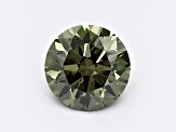 1.02ct Dark Green Round Lab-Grown Diamond VS2 Clarity IGI Certified