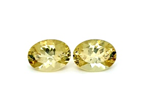 Yellow Apatite 16x12mm Oval Matched Pair 19.25ctw