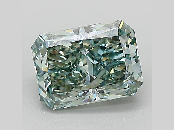 2.05ct Vivid Green Radiant Cut Lab-Grown Diamond SI1 Clarity IGI Certified