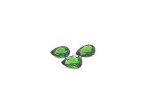Chrome Diopside 8x5mm Pear Shape Set of 3 2.65ctw