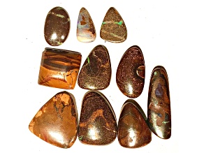 Boulder Opal Free-Form Cabochon Set of 10 160ctw
