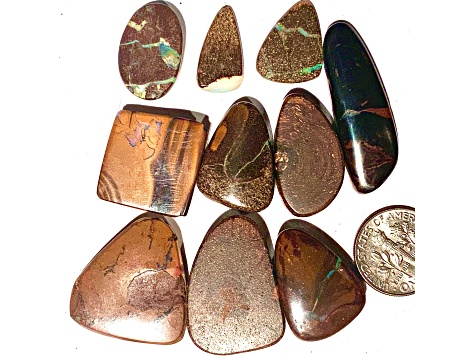 Boulder Opal Free-Form Cabochon Set of 10 160ctw