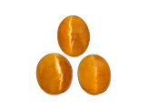 Fire Opal Cat's Eye Oval Matched Set of 3 3.57ctw