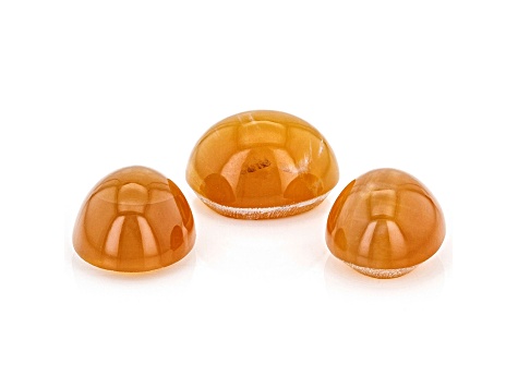 Fire Opal Cat's Eye Oval Matched Set of 3 3.57ctw