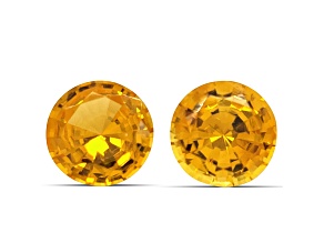 Yellow Sapphire 5.5mm Round Matched Pair 1.36ctw