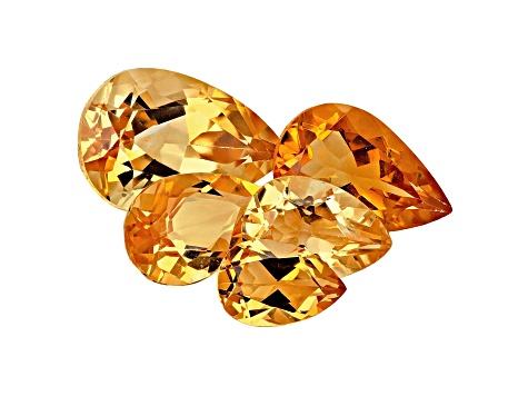 Citrine Calibrated Pear Shape Set of 5 5.00ctw