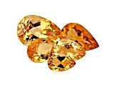 Citrine Calibrated Pear Shape Set of 5 5.00ctw