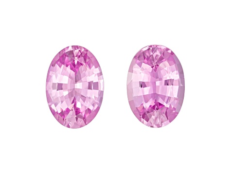 Pink Sapphire Unheated 6.4x4.4mm Oval Matched Pair 1.29ctw