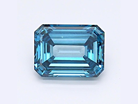 1.03ct Dark Blue Emerald Cut Lab-Grown Diamond VVS2 Clarity IGI Certified