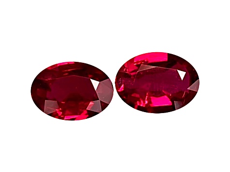 Ruby Unheated 9x6.7mm Oval Matched Pair 3.21ctw