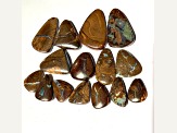 Australian Boulder Opal Free-Form Cabochon Set of 15 168.00ctw