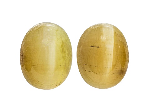 Opal Cat's Eye 10x8mm Oval Cabochon Matched Pair 5.14ctw