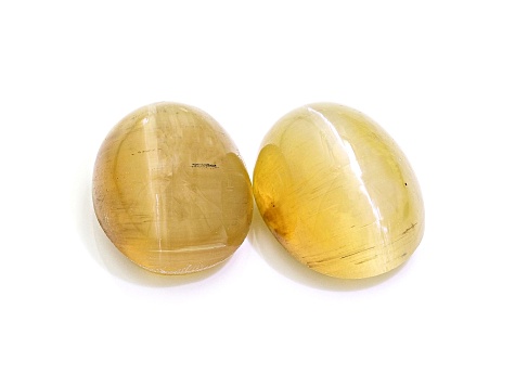 Opal Cat's Eye 10x8mm Oval Cabochon Matched Pair 5.14ctw