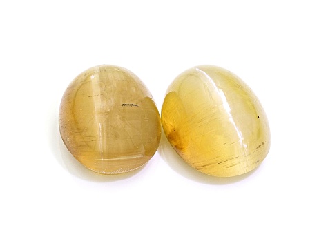 Opal Cat's Eye 10x8mm Oval Cabochon Matched Pair 5.14ctw