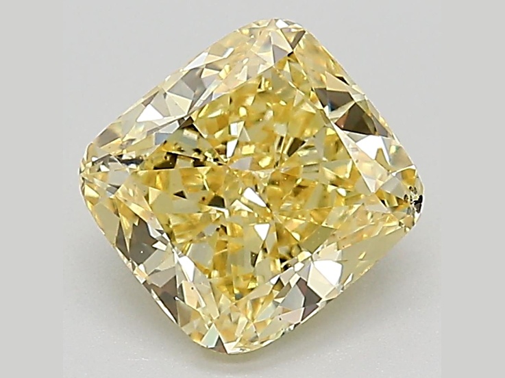 2.02ct Intense Yellow Cushion Lab-Grown Diamond SI1 Clarity IGI Certified