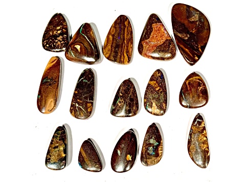 Australian Boulder Opal Free-Form Cabochon Set of 15 145.00ctw
