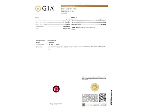 Ruby 6.5mm Round 1.25ct - 1932KA | JTV