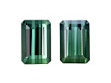 Blue-Green Tourmaline 6.5x4.5mm Emerald Cut Matched Pair 2.03ctw