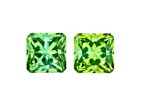 Green Tourmaline 6mm Radiant Cut Matched Pair 2.77ctw