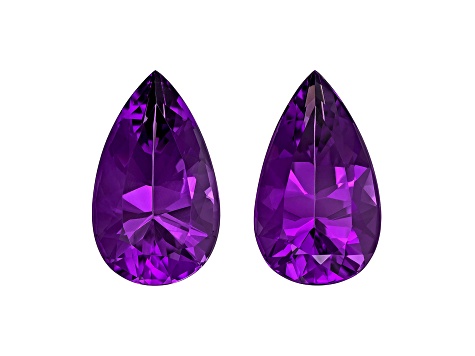 Amethyst 20x12mm Pear Shape Matched Pair 19.49ctw